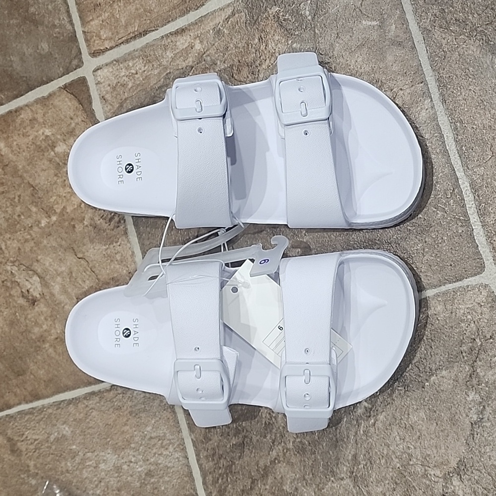 Shade & Shore White Neida slides NWT
